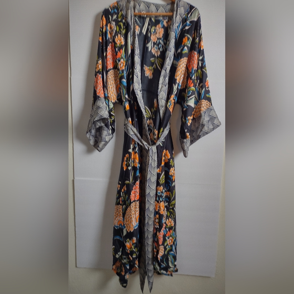 Anthropologie Navy Kimono Robe - Picture 4 of 10